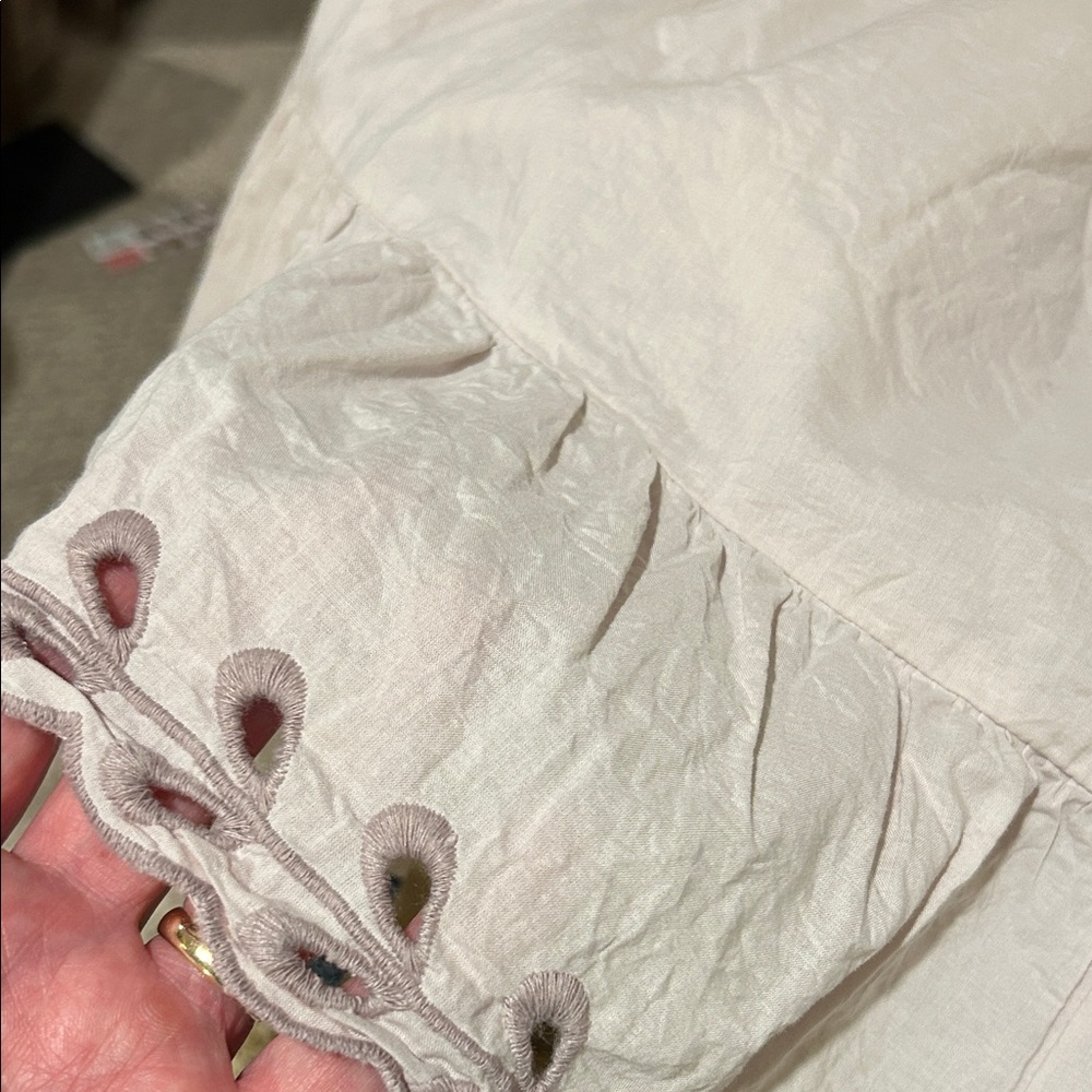 American Eagle Outfitters Light Mauve Eyelet-Trim Ruffle Mini Skirt - Picture 4 of 4